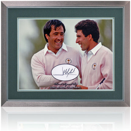 Jose Maria Olazabal Golf Legend Hand Signed Photo Presentaion 23x19" Framed