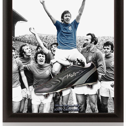 John Greig Rangers Hand Signed Football Boot Dome Presentation