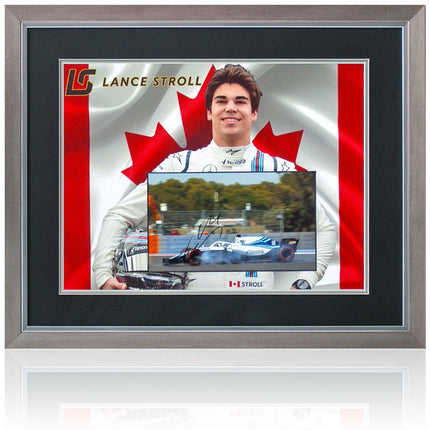 Lance Stroll Formula 1 Racing Driver Hand Signed F1 Photograph 23x19" Framed