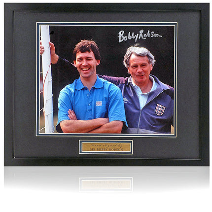Bobby Robson Hand Signed England Football Legend Photograph 11x14" Framed