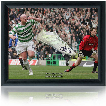 John Hartson Celtic FC Hand Signed Football Boot Domed Presentation