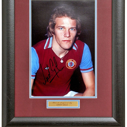 Andy Gray Aston Villa Legend Hand Signed Photograph 23x19" Framed