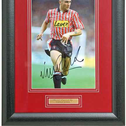 Vinnie Jones Hand Signed Sheffield United Photograph 15x19" Framed