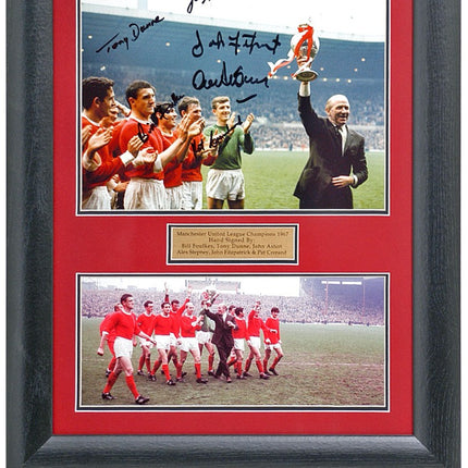 Manchester United 1967 League Champions Hand Signed by 6 Legends COA