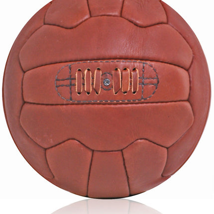 Retro Football 1930's era 18 Panel Hand Stitched Size 5 Light Brown Leather Ball New Unbranded