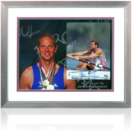Steve Redgrave Olympic Legend Hand Signed Team GB Photo Presentation 23x19" Framed