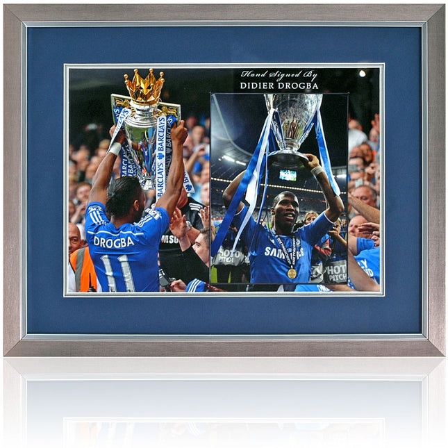 Didier Drogba Chelsea Legend Hand Signed Photograph Presentation 23x19" Framed