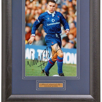 Vinnie Jones Hand Signed Chelsea Photograph 15x19" Framed