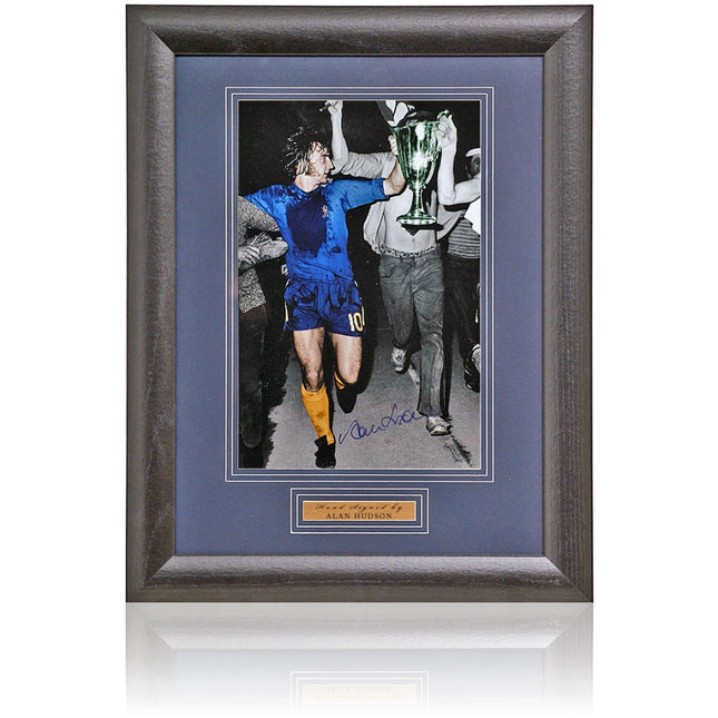 Alan Hudson Hand Signed Chelsea Photograph 15x19" Framed