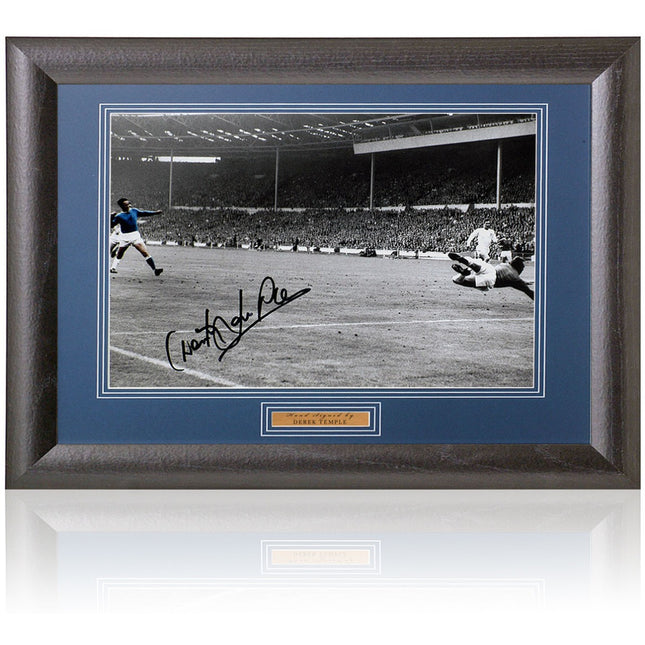Derek Temple Hand Signed Everton FA Cup Photograph 15x19" Framed