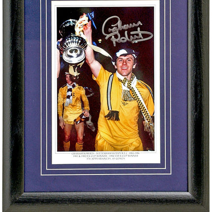 Graham Roberts Tottenham Hotspur Legend Hand Signed Photograph 15x19" Framed