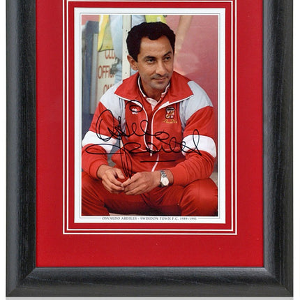 Ossie Ardiles Swindon Town Legend Hand Signed Photograph 15x19" Framed