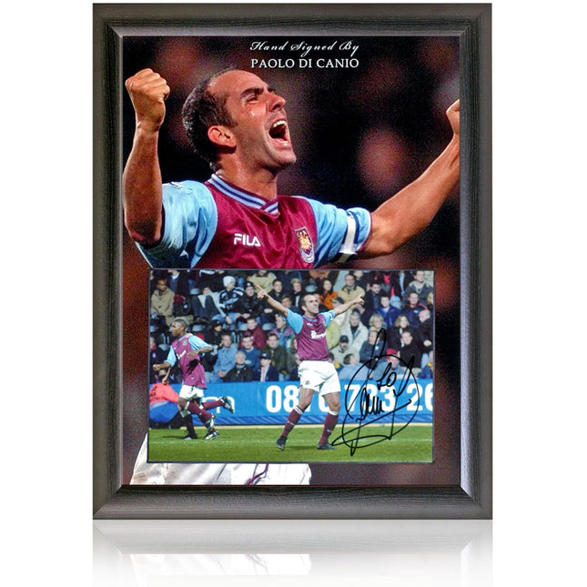 Paolo Di Canio Hand Signed 12x8'' West Ham United Framed Photo AFTAL COA