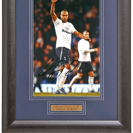 Younes Kaboul Tottenham Hotspur Hand Signed Photograph 15x19" Framed