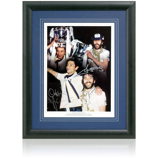 Ossie and Ricky Tottenham Hotspur Legends Hand Signed Montage 23x19" Framed