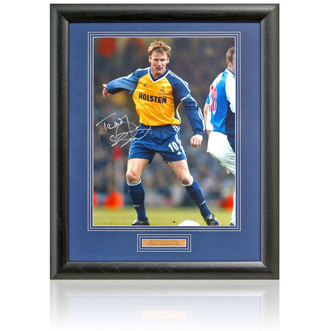 Teddy Sheringham Tottenham Hotspur Legend Hand Signed Photograph 23x19" Framed