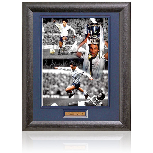 Ossie Ardiles Tottenham Hotspur Legend Hand Signed Montage 23x19" Framed