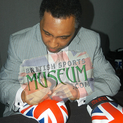 Michael Watson Hand Signed Union Jack Boxing Glove