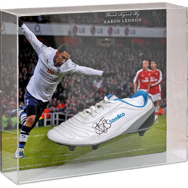 Aaron Lennon Hand Signed Football Boot Tottenham Display COA