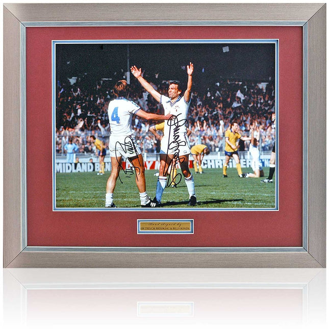 Trevor Brooking and Billy Bonds West Ham United Legends Hand Signed Photograph 23x19" Framed