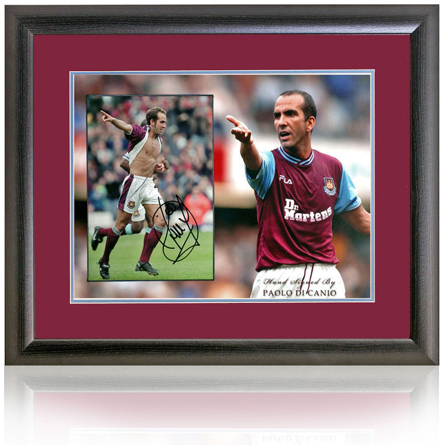Paolo Di Canio West Ham United Legend Hand Signed Photograph 23x19" Framed