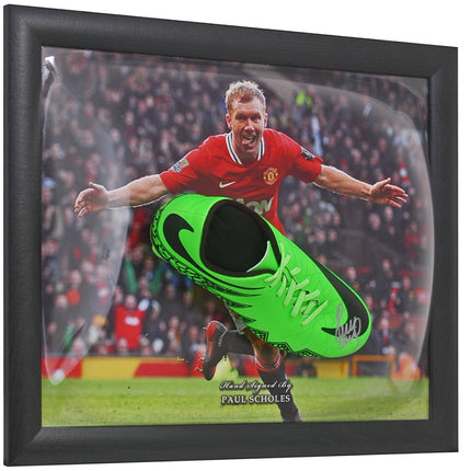 Paul Scholes Hand Signed Manchester United Football Boot Dome Display