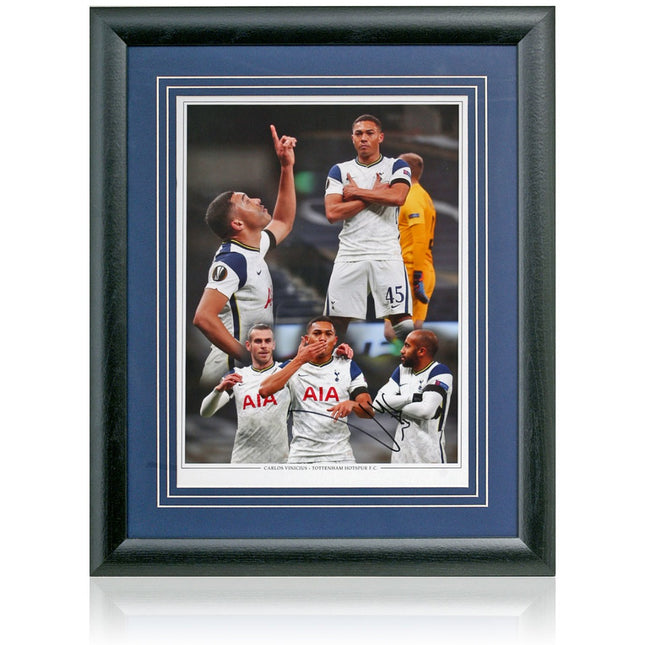 Carlos Vinicius Tottenham Hotspur Hand Signed Montage 23x19" Framed