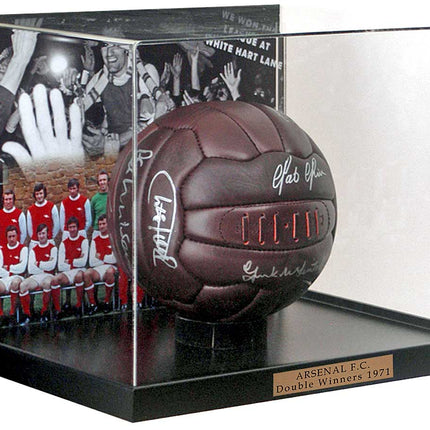 Arsenal FC 1971 Double Winners Hand-Signed by 8 Football Display