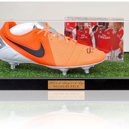 Nicolas Pepe Arsenal Hand Signed Football Boot Presentation