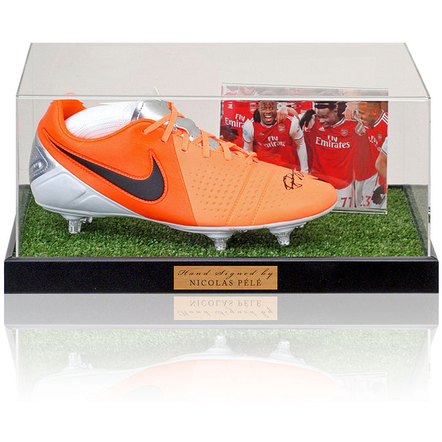 Nicolas Pepe Arsenal Hand Signed Football Boot Presentation
