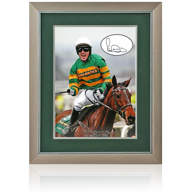 AP McCoy Hand Signed Horse Racing Legend Photograph 23x19" Presentation