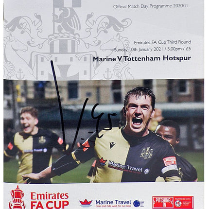 Carlos Vinicius Hand Signed Marine vs Tottenham Hotspur Programme 10.01.21