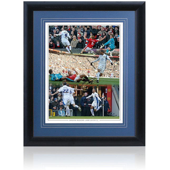Jermaine Beckford Leeds United Hand Signed Montage 23x19" Framed