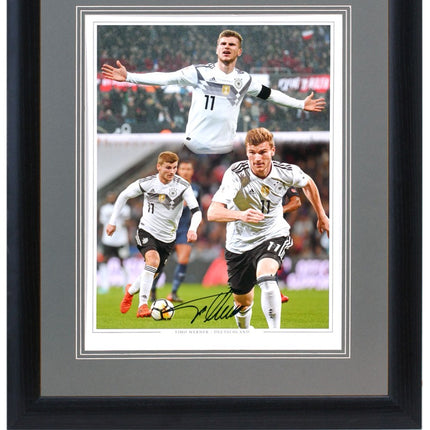 Timo Werner Germany Hand Signed Photo Montage 23x19in Framed