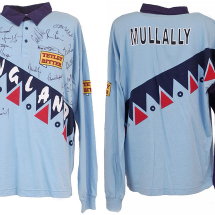 Alan Mullally Match Worn & Squad Signed England Circa 1990's Match Worn Cricket Jersey COA