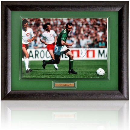 Liam Brady Republic of Ireland Legend Hand Signed Photograph 15x19" Framed