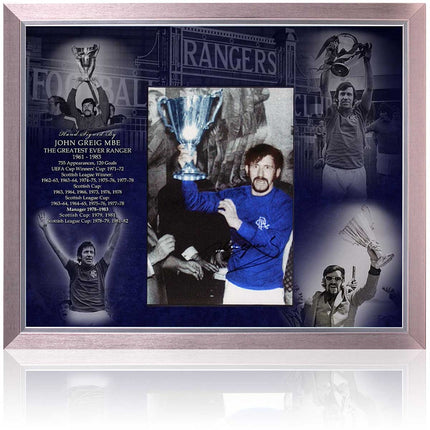 John Greig The Greatest Ever Ranger Legendary Player Presentation 23x19" Framed