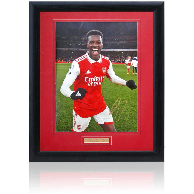 Eddie Nketiah Arsenal Hand Signed Photograph Photograph 23x19" Framed