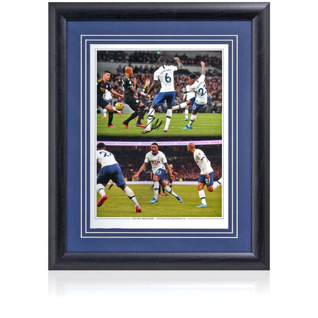 Steven Bergwijn Tottenham Hotspur Hand Signed Montage 23x19" Framed