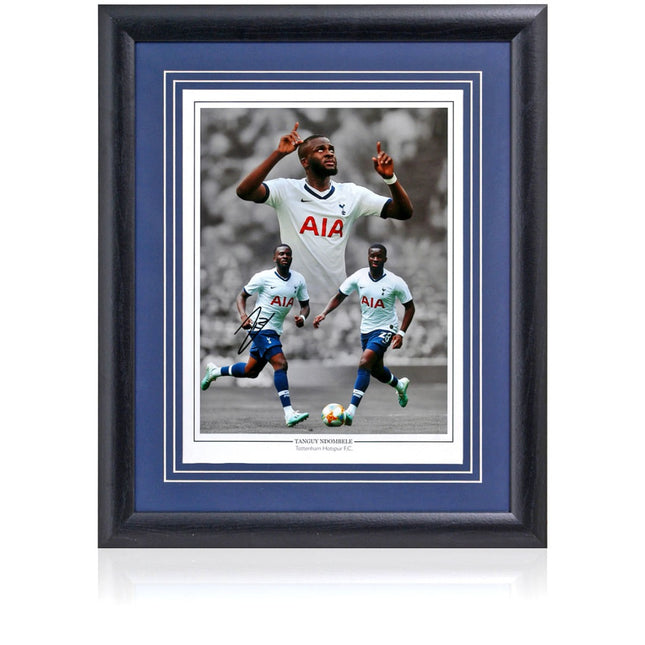 Tanguy Ndombele Tottenham Hotspur Hand Signed Photograph 23x19" Framed