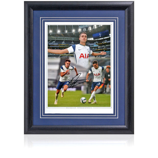 Sergio Reguilon Tottenham Hotspur Hand Signed Montage 23x19" Framed