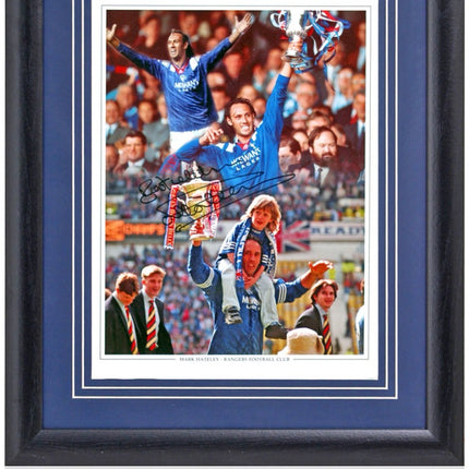 Mark Hateley Rangers Legend Hand Signed Montage 23x19" Framed