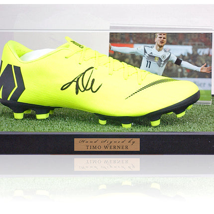 Timo Werner Germany Deutschland Hand Signed Football Boot Presentation