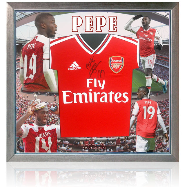 Nicolas Pepe Arsenal FA Cup Winner Hand Signed Football Shirt Presentation