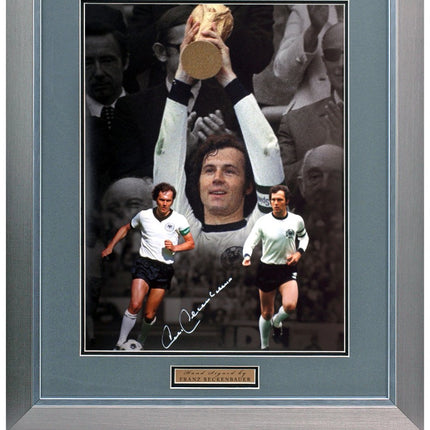 Franz Beckenbauer Germany Legend Signed World Cup 1974 Photograph 23x19in Framed