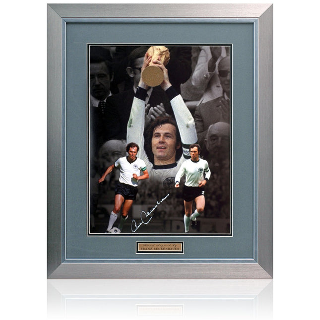 Franz Beckenbauer Germany Legend Signed World Cup 1974 Photograph 23x19in Framed