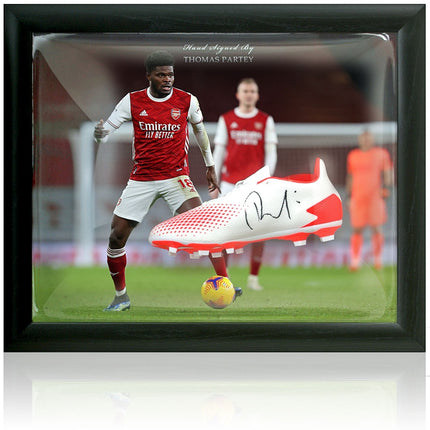 Thomas Partey Arsenal Hand Signed Football Boot Dome Presentation