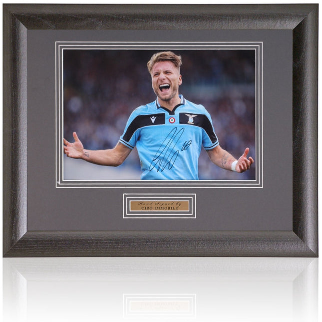 Ciro Immobile Lazio Legend Hand Signed Photograph 19x15in Framed