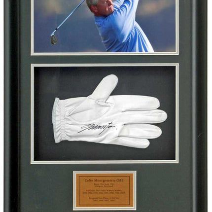 Colin Montgomerie Golf Legend Hand Signed Match Worn Glove Presentation