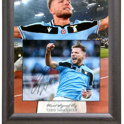 Ciro Immobile Lazio Legend Hand Signed Photograph 19x15in Framed